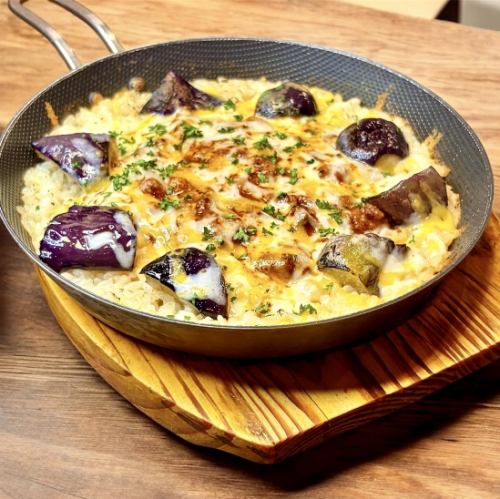 ナスとチーズのミートパエリア