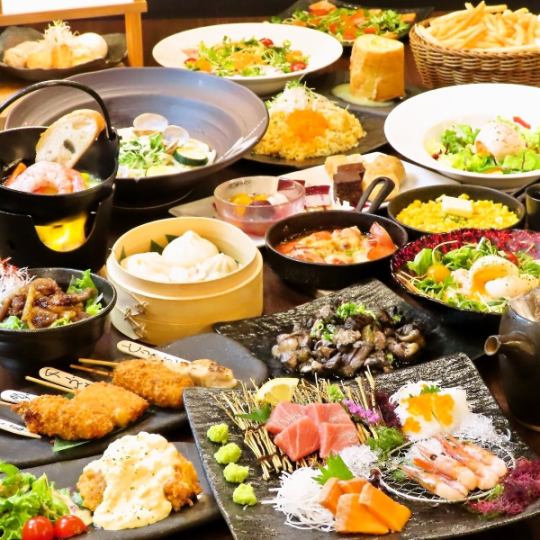 定番人気の居酒屋メニューなど約170種食べ飲みプラン日～木3900円(税込)、金/土/祝前日4200円(税込)