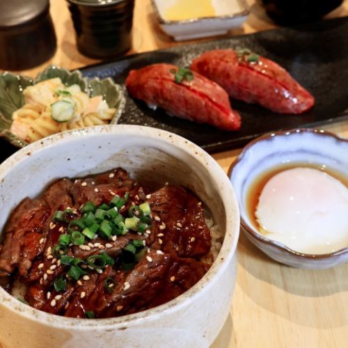 【6月1日開始】肉寿司＆温玉ハラミ丼ランチ～とろける肉寿司と温玉を贅沢に味わう～