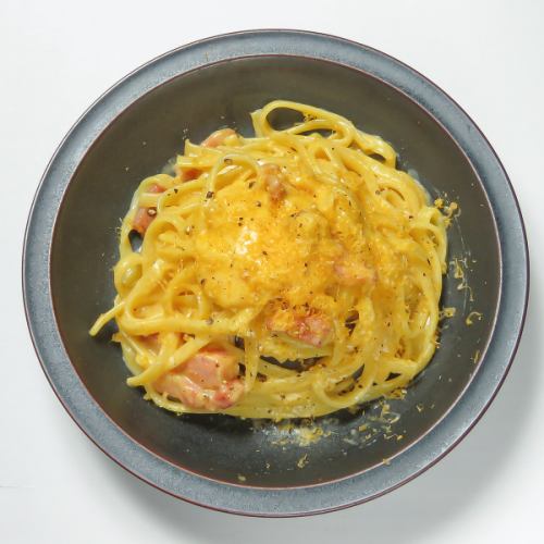 パンチェッタと熟成ミモレットの濃厚カルボナーラ～温玉添え～