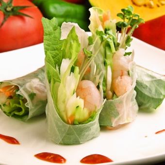 Korean-style fresh spring rolls/Korean-style squid/boiled gyoza/beef tendon stewed with vegetables/changja