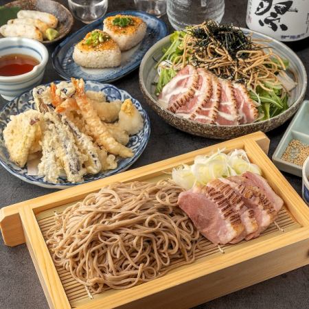 [Peony Course] A little extravagant ◎ Duck hotpot with soba broth and soba noodles for the final course! 2.5 hours all-you-can-drink, 9 dishes, 4,500 yen