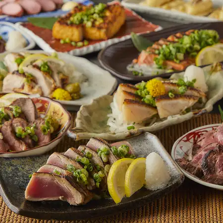 【九十九コース】お刺身二種盛りや当店自慢の蕎麦メニュー付き!2.5時間飲み放題9品4000円