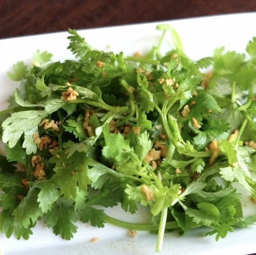 パクチーサクサクにんにくサラダ