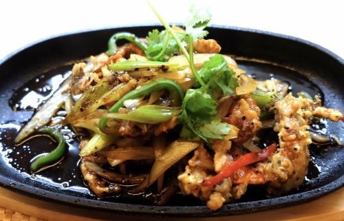 ソフトシェル黒こしょう炒め