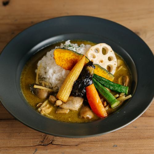 Thai style green curry at Cafe