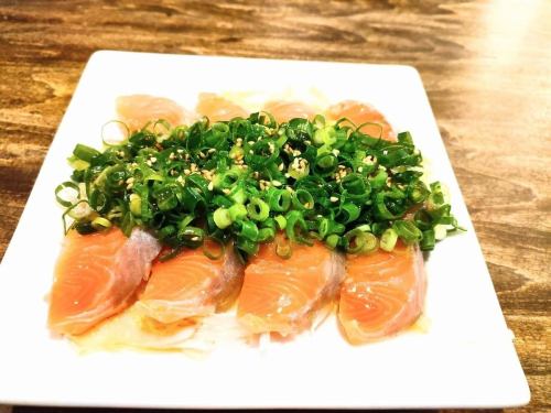 Raw salmon like liver sashimi