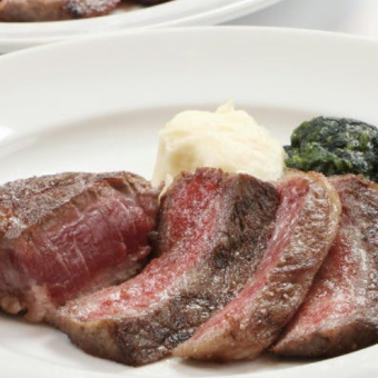 【晚餐】菲力牛排和和牛牛排套餐,共7道菜,18,800日元