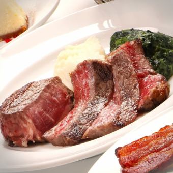 [DINNER] Filet mignon & Wagyu steak course, 7 dishes total, 18,800 yen