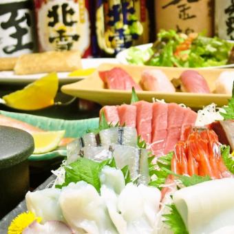 ≪土岐宴会套餐≫ 2小时无限畅饮+5握寿司等7道菜 5,500日元（含税）