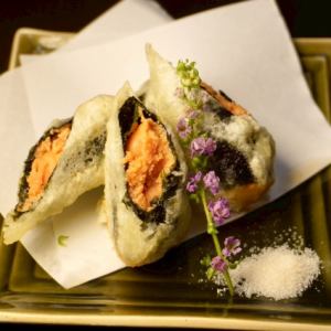 明太子の大葉挟み揚げ