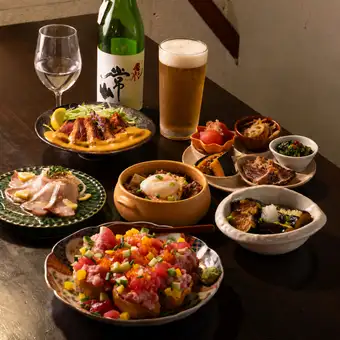 [Perfect for Year-End Parties] Beef Cutlet and Overflowing Inari Sushi Feast Course (7 dishes total, with all-you-can-drink)