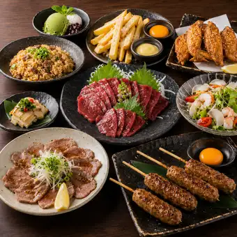 【凪月 -Nagitsuki-】個室宴会×牛タン炙りポン酢×馬刺赤身 全9品 3H飲み放題付 5980円⇒4500円