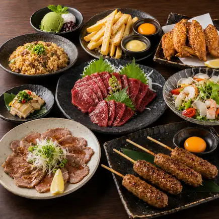 【凪月 -Nagitsuki-】個室宴会×牛タン炙りポン酢×馬刺赤身 全9品 3H飲み放題付 5980円⇒4500円