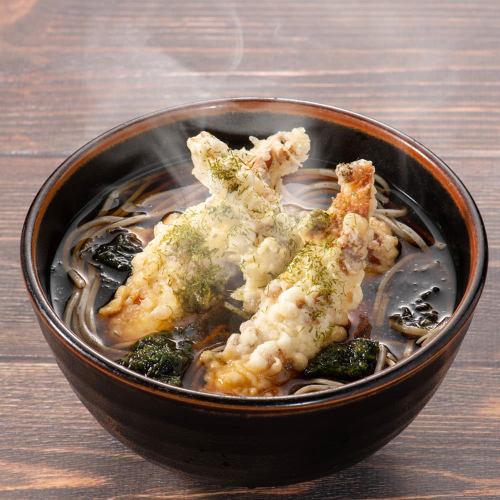 Chikuwa tempura and seaweed soba (cold/hot)