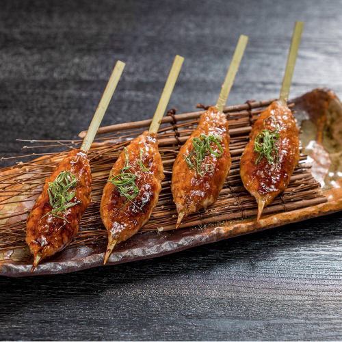 Grilled meatballs with Japanese pepper