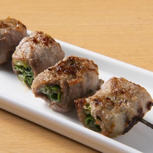 Perfect pairing! Pork belly rolls with green onions