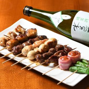 Great value★All-you-can-drink for 2 hours + 6 skewers 3,800 yen (tax included)