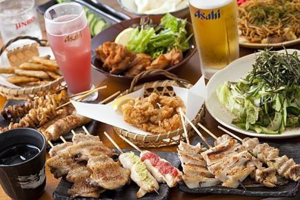 Ichikura skewers! Easy banquet course "Ume" ★ 120 minutes all-you-can-drink included ★ 4,200 yen (tax included) *No hot pot