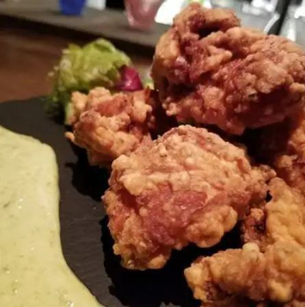 中札内地鶏の唐揚げ～大葉ジェノベーゼマヨ添え～　二ヶ
