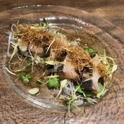 볶은 떡의 카르 파치 초 ~ 소금 다시마 소스와 유자 후추 ~