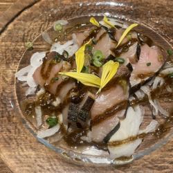 炙り鰆のカルパッチョ～塩昆布と柚子胡椒～