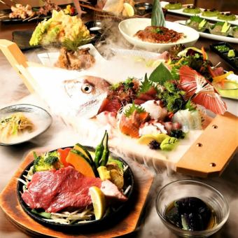 [5月/6月]肉和鱼都可以享受★豪华又满足的套餐6,000日元（含税）120分钟无限畅饮♪