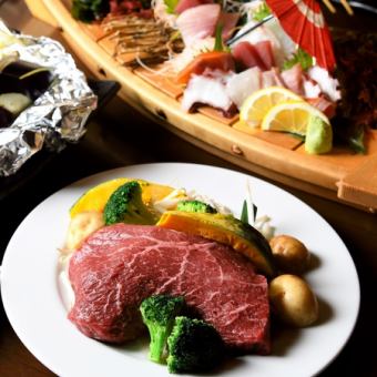 【5・6월】쇠고기의 숯불구이 스테이크 코스 5,000엔(부가세 포함) 120분 음방 첨부♪
