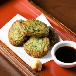 Seasonal fried fish cakes