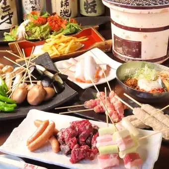 NEW★【1F限定】七輪焼肉コース4,000円（税込）120分飲放付き♪