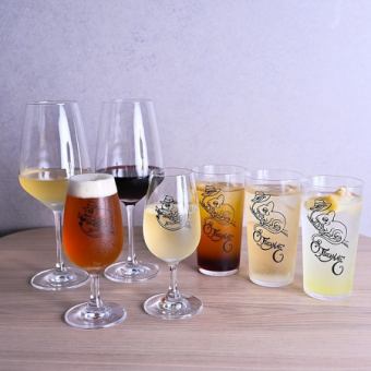 ◆プレミアム飲み放題◆クラフトビール3種類含む、ソムリエ厳選ワインなど、120分制！延長あり