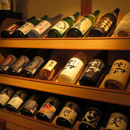 A wide variety of shochu and plum wine