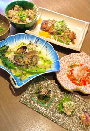 【旬の食材をリーズナブルな価格で】みずとりのおまかせコース(税込3850円)