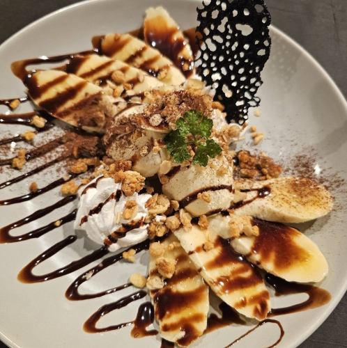チョコバナナのお皿パフェ