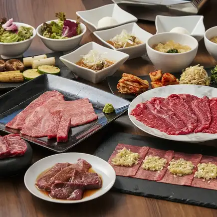 11/4~飲放題付き【カジュアルコース】大判タレ赤身や和牛焼肉3種盛り合わせなど全11品7,900円
