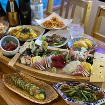 平日限定(月曜日から木曜日)お料理8品+180分飲み放題付き4000円(税込)