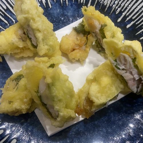 魚の梅しそ包み天ぷら