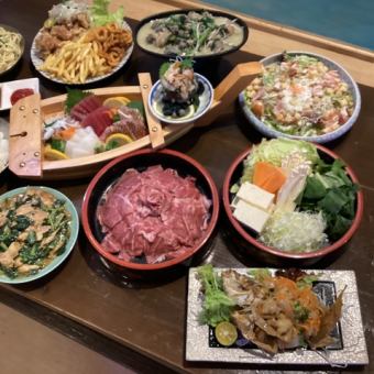 周末限定和牛涮涮锅套餐(周五、周六)8道菜品+150分钟无限畅饮5,000日元(含税)