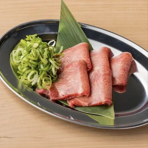 Beef tongue and green onion platter