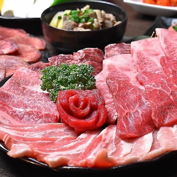 ビア×焼肉BBQ【2H飲放付】厳選部位の盛り合わせや壺漬け1本ハラミなど全14品⇒平日5500円(税込)