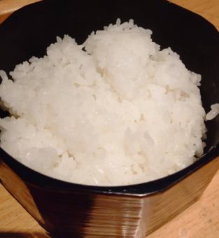 Koshihikari white rice from Niigata prefecture (with miso soup / shinko)