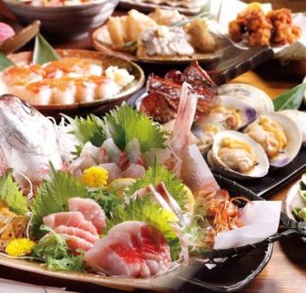 10月限定【スタンダードコース】2.5H飲み放題付★本まぐろ入り特選お刺身や海老天など7品6,000円