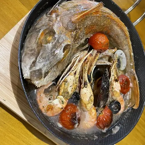 Aquapazza made with plenty of the day's recommended seafood!