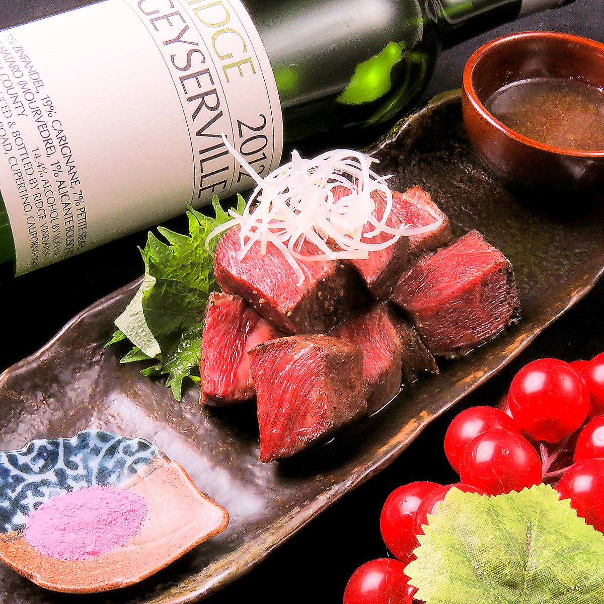 The umami is exquisite! Broiled Maru Misumi, a rare cut of Awa beef, costs 2,068 JPY (incl.)
