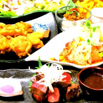 牛排特制日式酱汁+阿波舞鸡“Suboryu季节宴会套餐”2小时无限畅饮8道菜总计4500日元→4000日元！