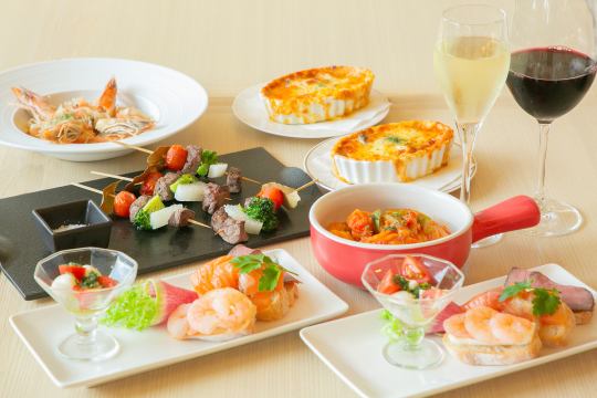 地中海のマリアージュ 地中海のワインとスパークリングワインどちらか1杯 プレゼント