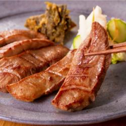 Thickly grilled beef tongue