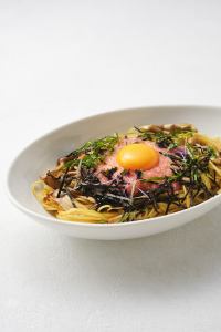 明太月見とろろのだし醤油