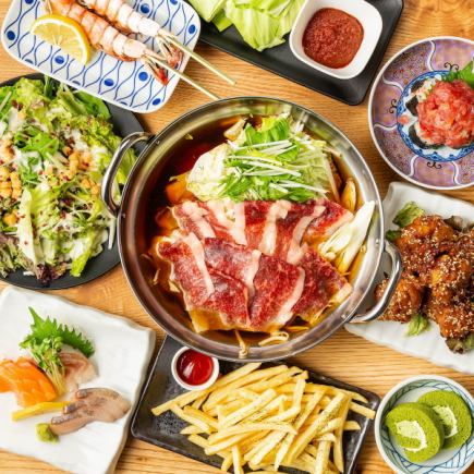 【肉と魚-極宴】海鮮×牛鍋×肉料理を満喫できる贅沢プラン♪●2h飲み放付◆松コ-ス4980円⇒