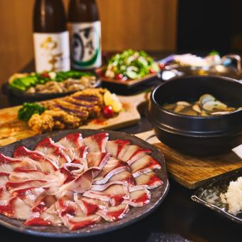 旨みが深まる、馬と魚の贅沢な競演 8品「如月」4800円/2.5h飲み放題付5900円